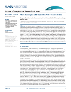 Characterizing the eddy field in the Arctic Ocean halocline RESEARCH ARTICLE