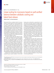 Linear scaling for monsoons based on well-verified latent heat release