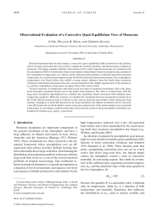 Observational Evaluation of a Convective Quasi-Equilibrium View of Monsoons J N , W