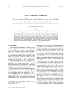 NOTES AND CORRESPONDENCE Transient Diapycnal Mixing and the Meridional Overturning Circulation 334 W