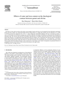 Effects of water and iron content on the rheological Ikuo Katayama
