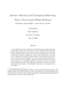 Resource Allocation and Consumption Referencing: When is More Income Welfare Reducing?