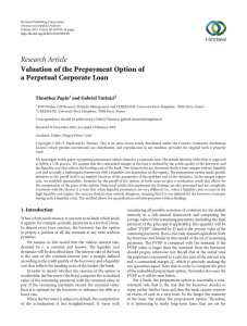 Research Article Valuation of the Prepayment Option of a Perpetual Corporate Loan