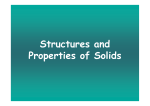 Structures and Properties of Solids