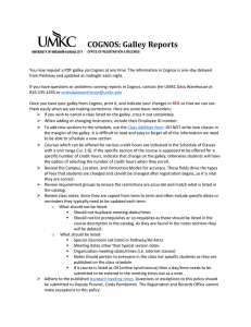 COGNOS: Galley Reports