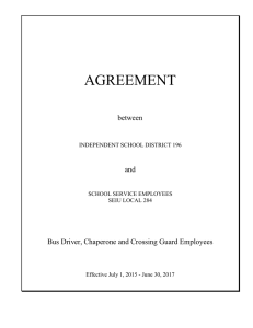 AGREEMENT between and