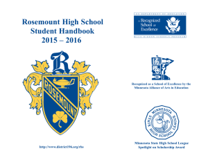Rosemount High School 20 Student Handbook 1 – 201