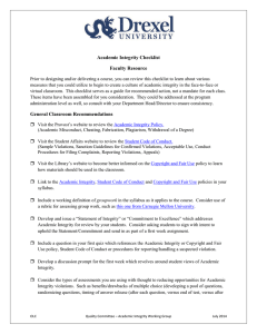 Academic Integrity Checklist Faculty Resource