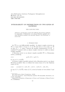 Acta Mathematica Academiae Paedagogicae Ny´ıregyh´ aziensis 30