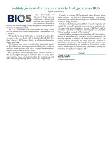 Institute for Biomedical Science and Biotechnology Becomes BIO5