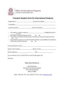 Transient Student Form for International Students