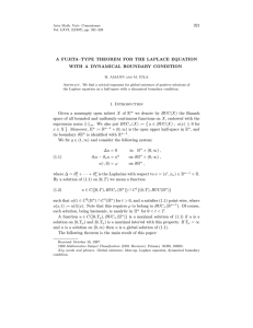 321 A FUJITA–TYPE THEOREM FOR THE LAPLACE EQUATION