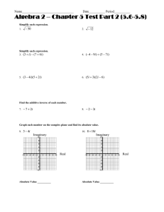 Algebra 2 – Chapter 5 Test Part 2 (5.6-5.8) Name________________________________ Date__________ Period__________ 12