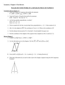 Geometry: Chapter 4 Test Review  GFH