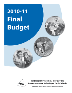 Final Budget 2010-11 independent  school  district 196