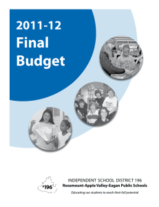 Final Budget 2011-12 independent  school  district 196