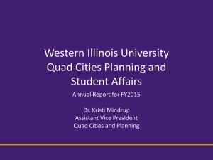 Western Illinois University Quad Cities Planning and Student Affairs Annual Report for FY2015