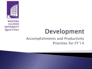Accomplishments and Productivity Priorities for FY’14 1