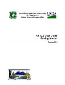 Air v2.3 User Guide Getting Started  United States Department of Agriculture