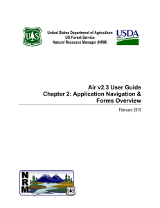 Air v2.3 User Guide Chapter 2: Application Navigation &amp; Forms Overview