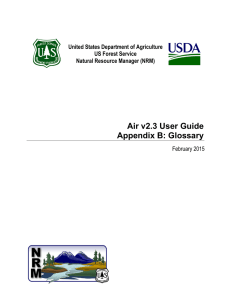 Air v2.3 User Guide Appendix B: Glossary  United States Department of Agriculture