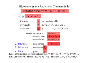 Electromagnetic Radiation: Characteristics  ν~
