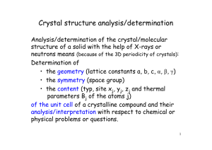 Crystal structure analysis/determination