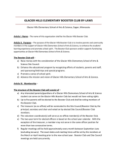 GLACIER HILLS ELEMENTARY BOOSTER CLUB BY-LAWS Article I. Name