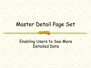 Master Detail Page Set Enabling Users to See More Detailed Data