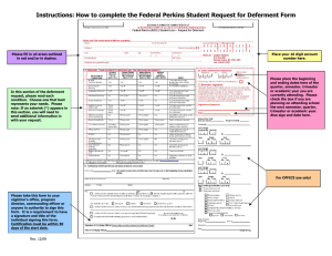 Instructions: How to complete the Federal Perkins Student Request for...