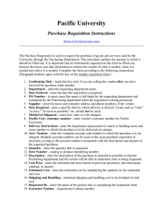 Pacific University Purchase Requisition Instructions