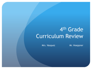 4 Grade Curriculum Review th