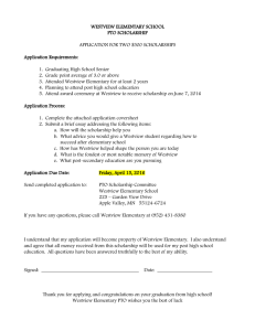 WESTVIEW ELEMENTARY SCHOOL PTO SCHOLARSHIP  APPLICATION FOR TWO $500 SCHOLARSHIPS