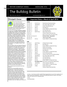 The Bulldog Bulletin  WESTVIEW ELEMENTARY SCHOOL MARCH/APRIL 2016