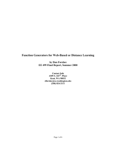 Function Generators for Web-Based or Distance Learning by Dan Forshee Contact Info