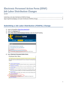 Electronic Personnel Action Form (EPAF) Job Labor Distribution Changes