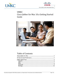 UMKC Cisco Jabber for Mac 10.x Getting Started Guide