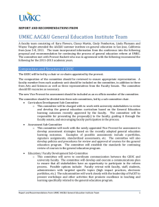 UMKC	AAC&amp;U	General	Education	Institute	Team  REPORT	AND	RECOMMENDATIONS	FROM