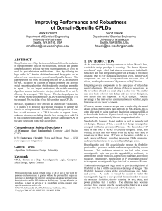 Improving Performance and Robustness of Domain-Specific CPLDs Mark Holland Scott Hauck