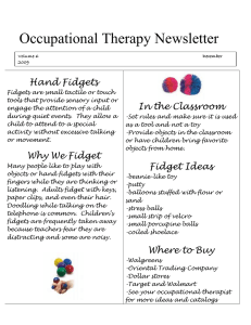 Occupational Therapy Newsletter Hand Fidgets  In the Classroom
