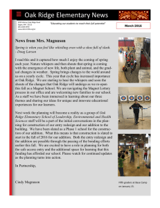 Oak Ridge Elementary News News from Mrs. Magnuson