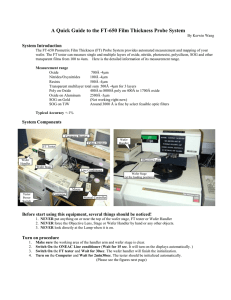 A Quick Guide to the FT-650 Film Thickness Probe System