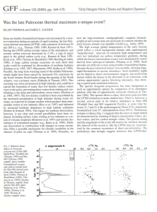thermal maximum a unique event? Was the late Paleocene (2000), pp. 169-170.