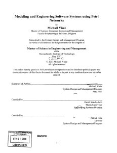 Modeling  and Engineering  Software  Systems  using ... Networks Michael  Vis~e
