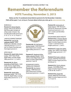 Remember the Referendum VOTE Tuesday, November 3, 2015 INDEPENDENT SCHOOL DISTRICT 196 Sa