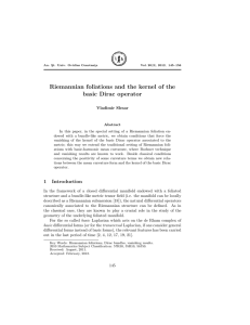 Riemannian foliations and the kernel of the basic Dirac operator Vladimir Slesar