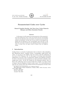 Parameterized Codes over Cycles Manuel Gonz´ ıa