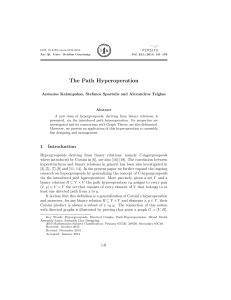 The Path Hyperoperation Antonios Kalampakas, Stefanos Spartalis and Alexandros Tsigkas