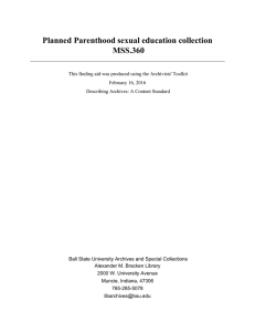 Planned Parenthood sexual education collection MSS.360
