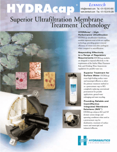 HYDRAcap Superior Ultrafiltration Membrane Treatment Technology Lenntech